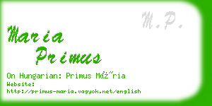 maria primus business card